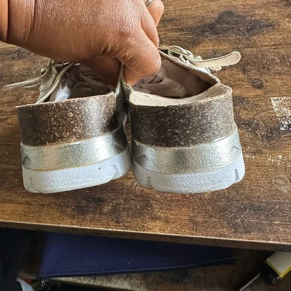 Rialto Womens Farina Sandals 8.5 White Slip On Slides Comfy Cork Wedge Platform - Picture 7 of 11